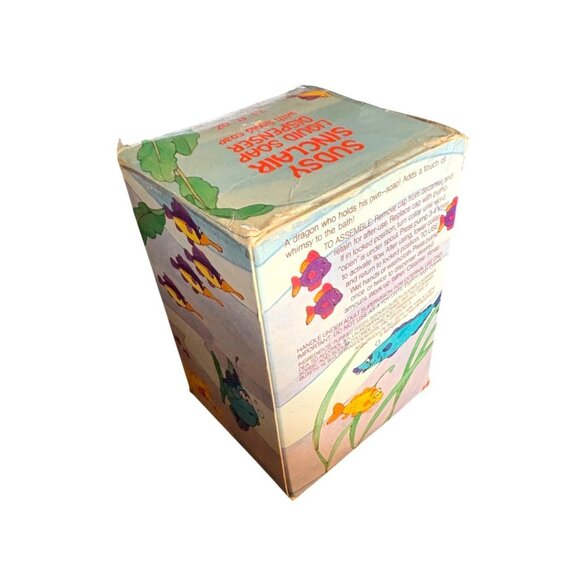 Sudsy Sinclair Blue Dinosaur Kids Liquid Soap Dispenser Set Avon Vintage 1980 - Picture 5 of 9